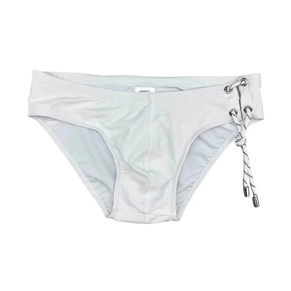 Side Tether Swim Bikini Briefs - WOWihte