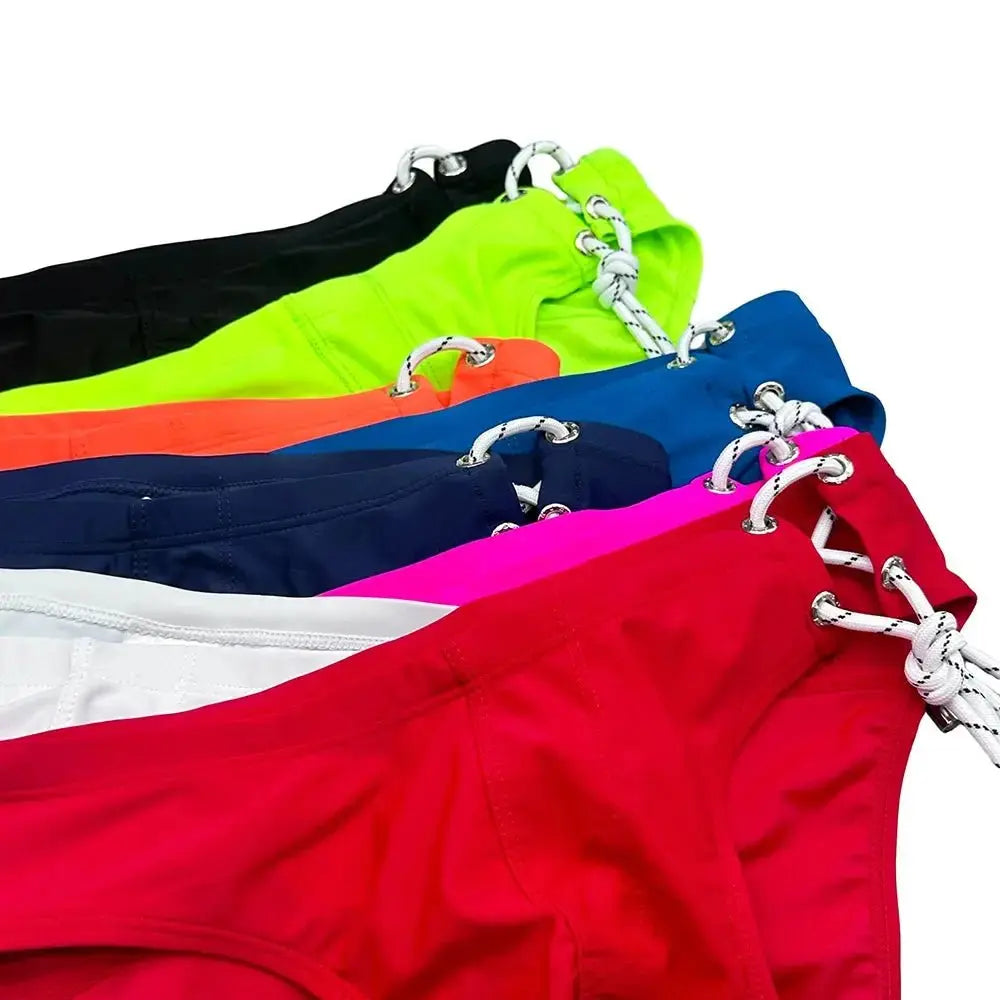 Side Tether Swim Bikini Briefs - WOWihte