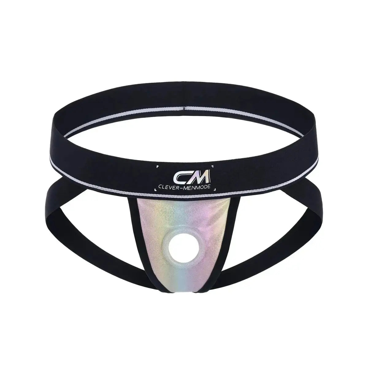 Silvery Faux Leather Erotic Jockstrap - WOWihte