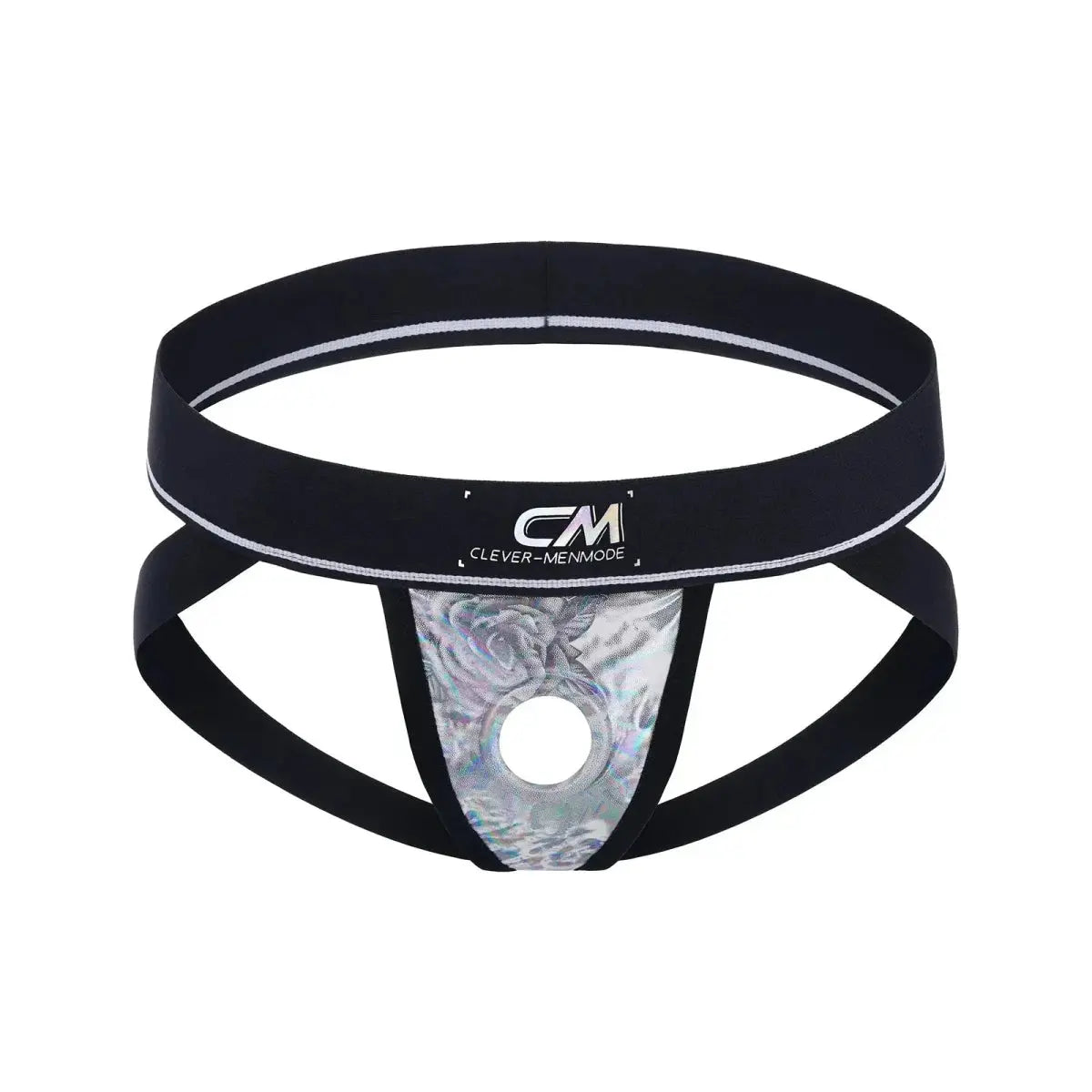 Silvery Faux Leather Erotic Jockstrap - WOWihte