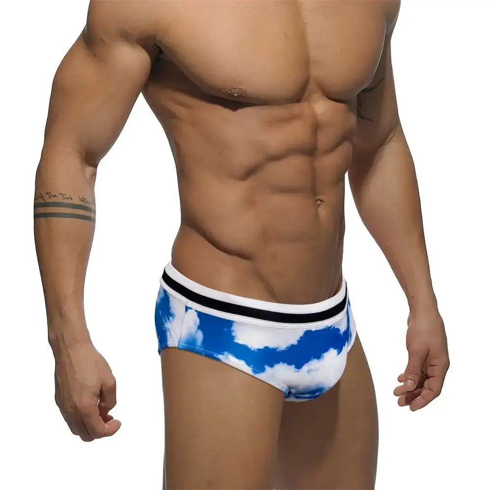 Sky Blue Low Waist Swim Briefs - WOWihte