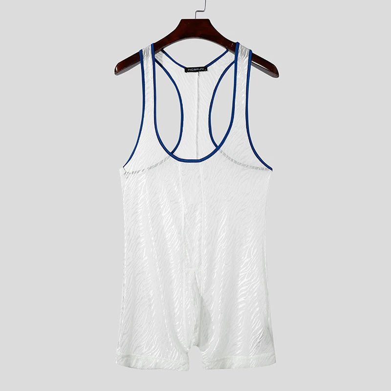 Slim Sleeveless Printed Romper - WOWihte