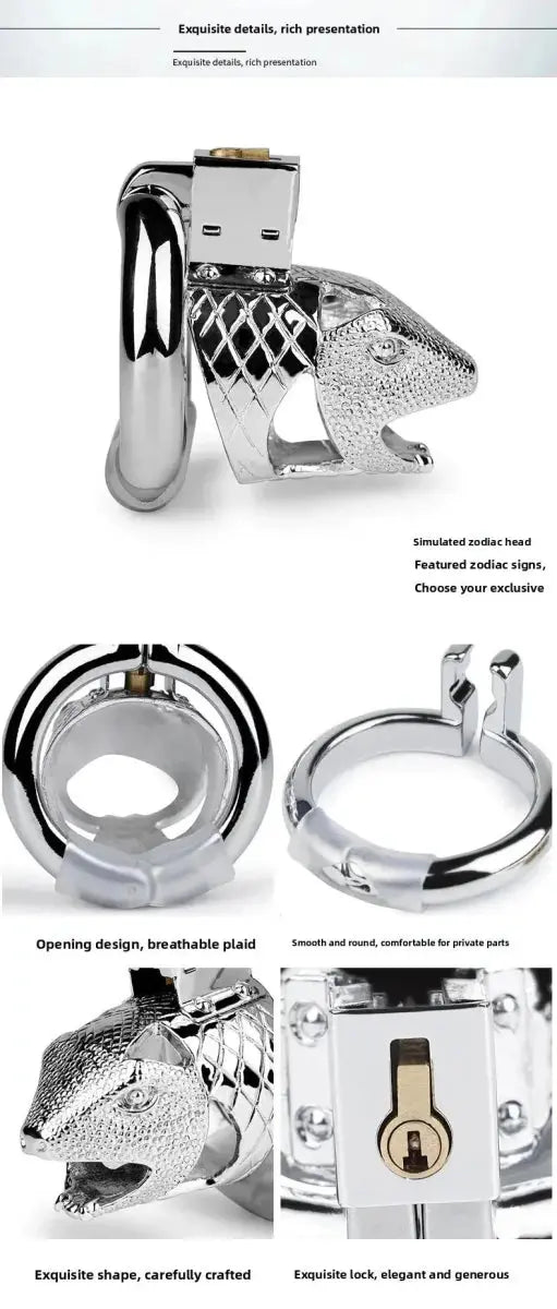 Snake Design Chastity Cage - WOWihte