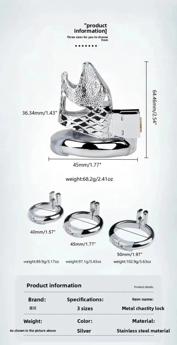 Snake Design Chastity Cage - WOWihte