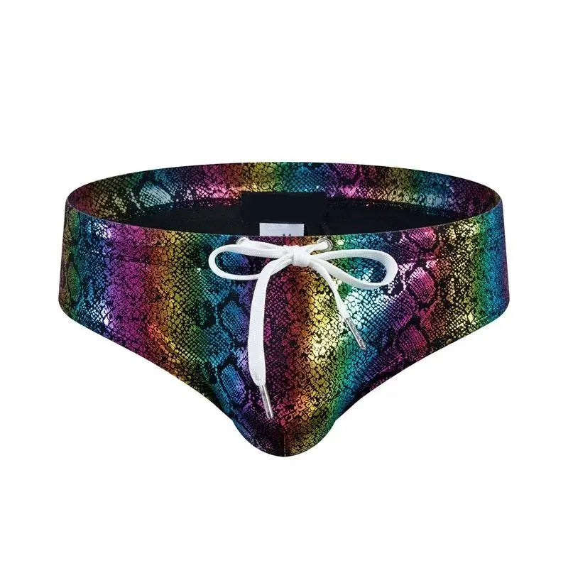 Snakeskin Push - Up Swim Briefs - WOWihte