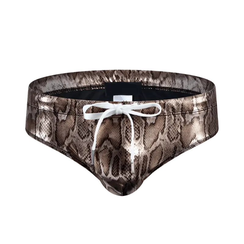 Snakeskin Push - Up Swim Briefs - WOWihte