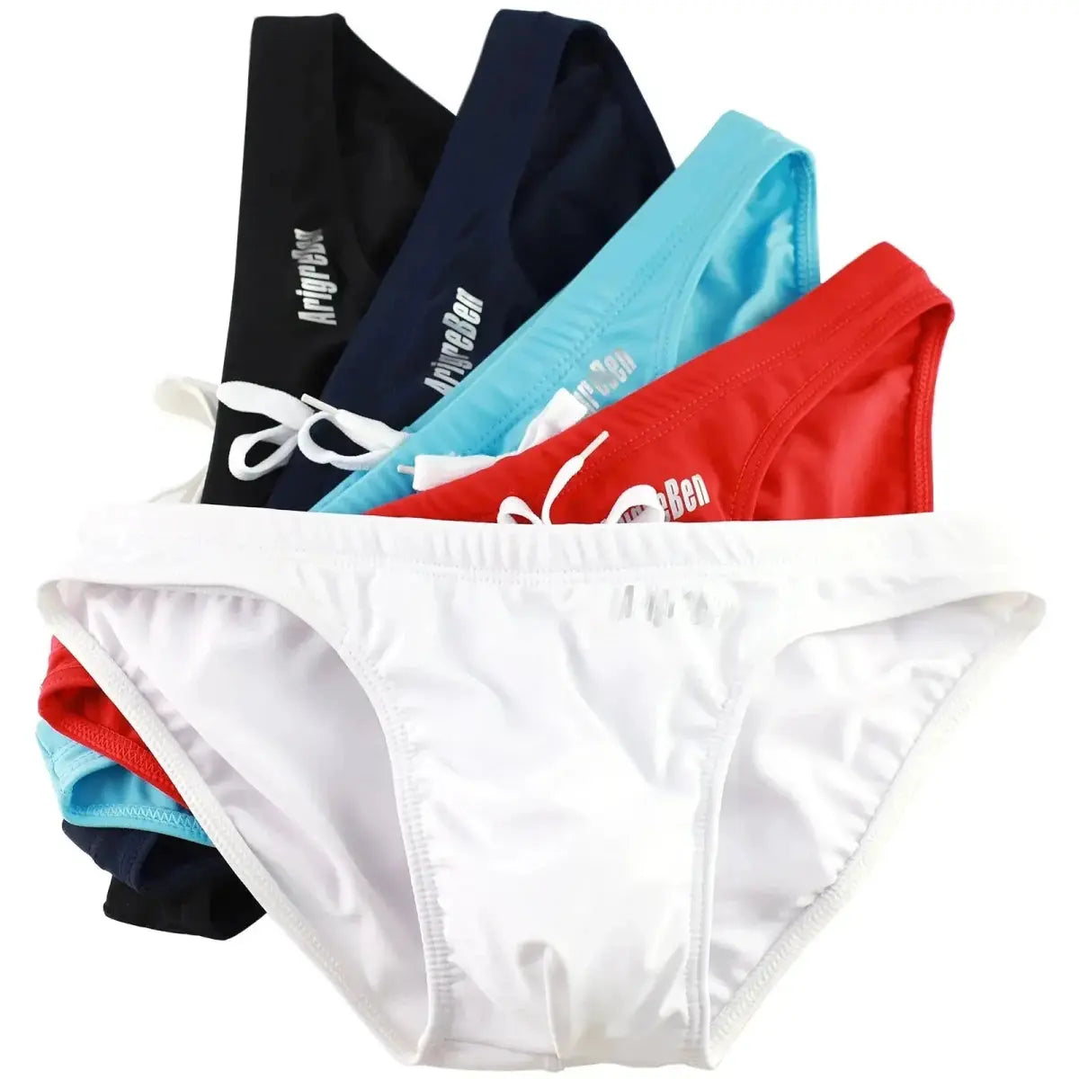Solid Color Quick-Dry Swim Briefs - WOWihte
