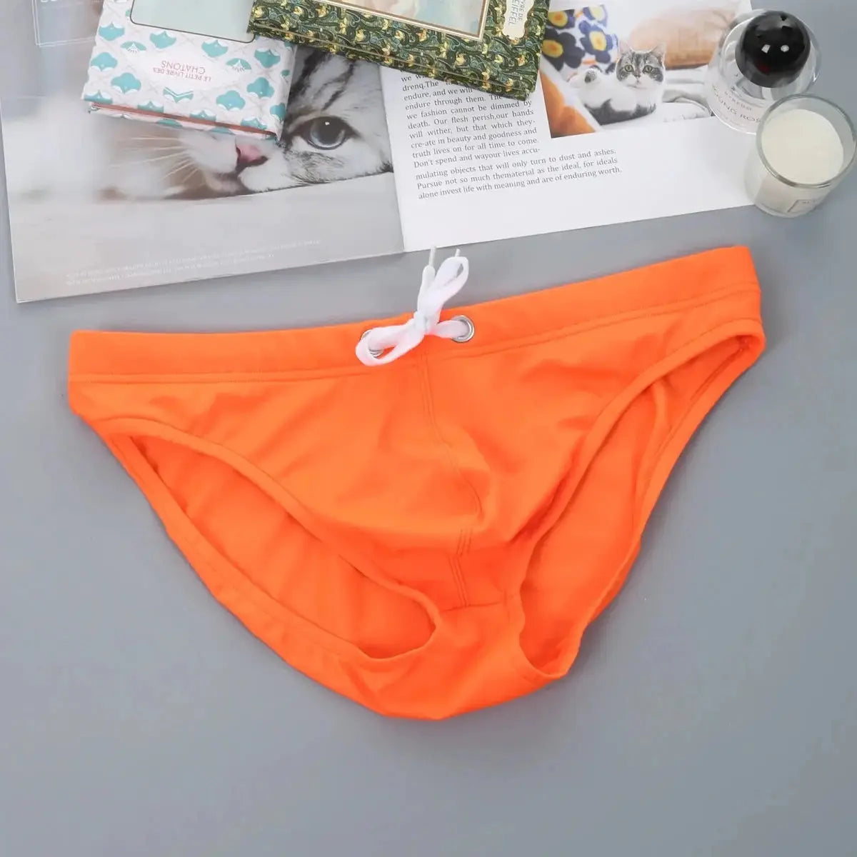 Solid Color Quick - Dry Swim Briefs - WOWihte