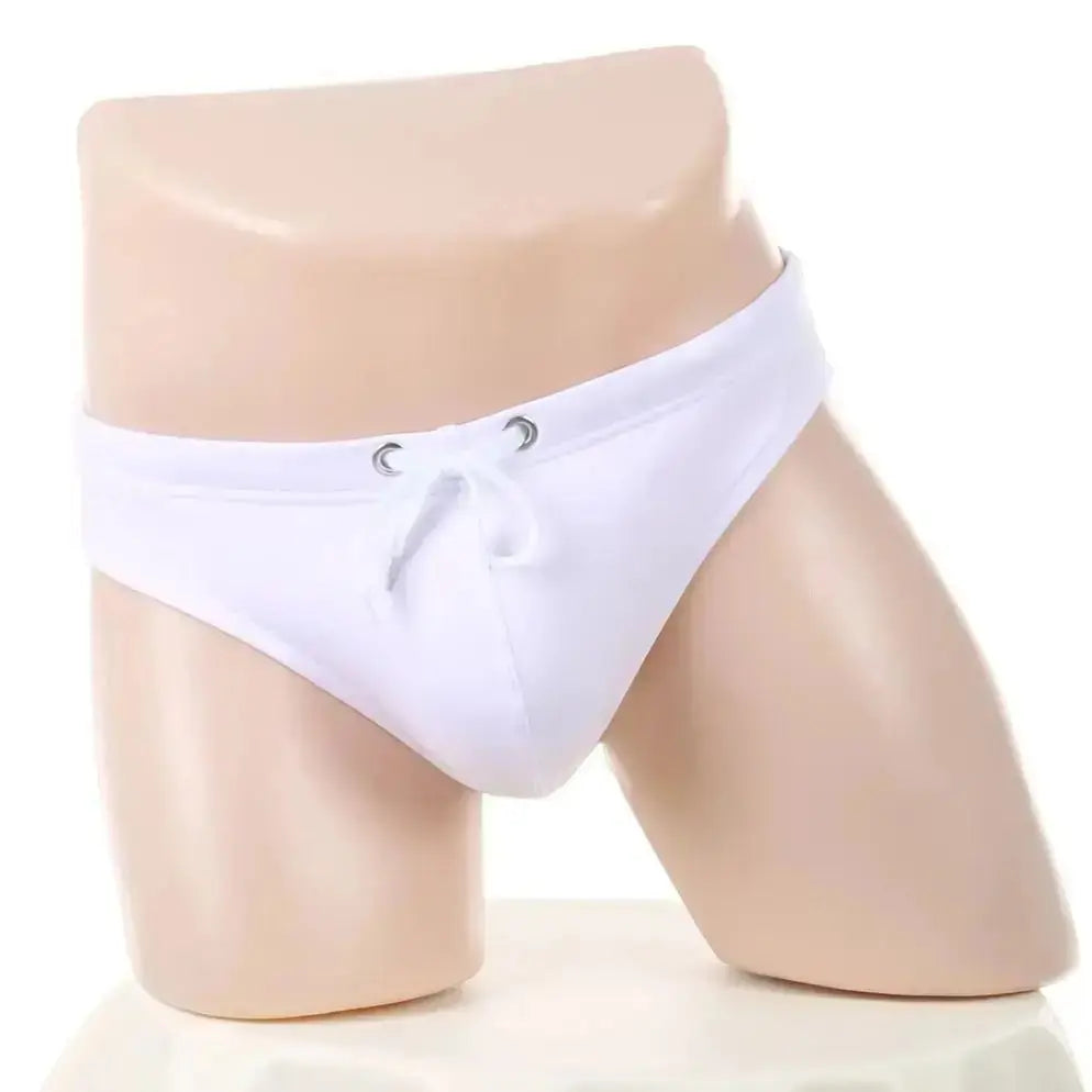 Solid Color Quick - Dry Swim Briefs - WOWihte