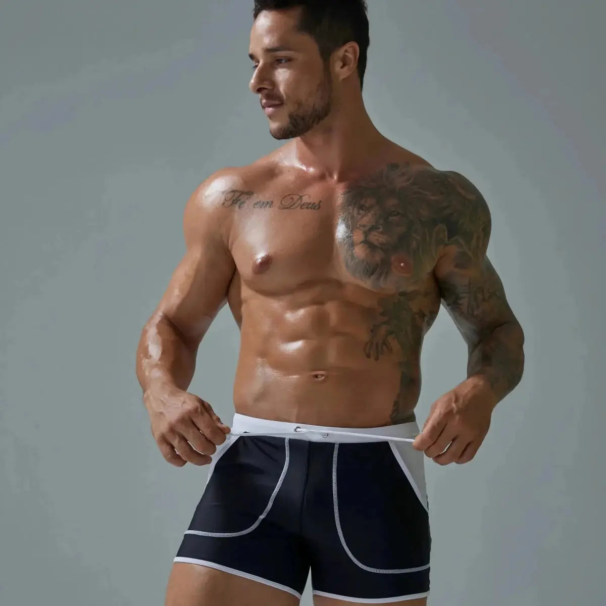 Solid Stretch Surf Trunks - WOWihte