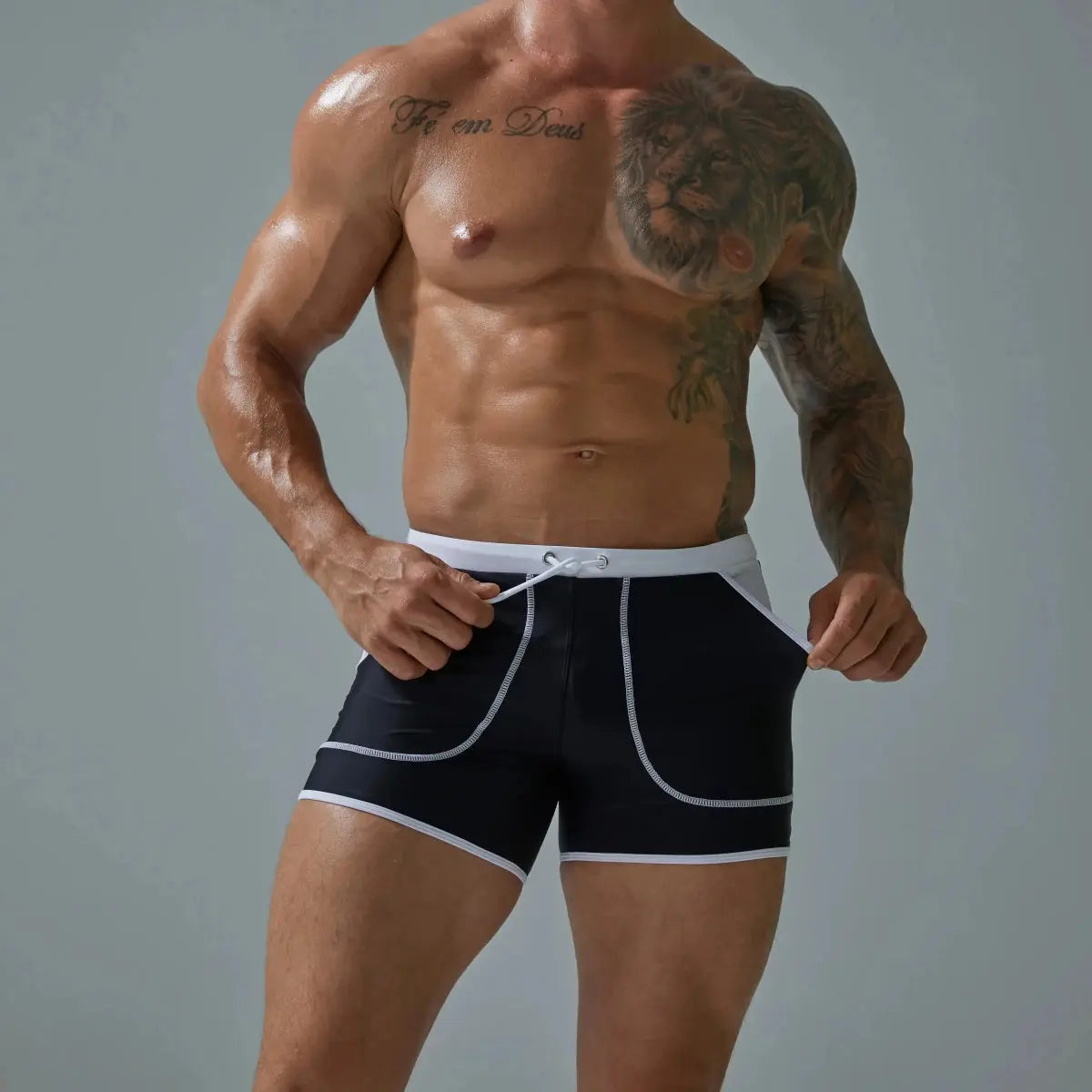 Solid Stretch Surf Trunks - WOWihte