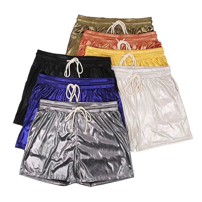 Sparkling Drawstring Men's Beach Shorts - WOWihte