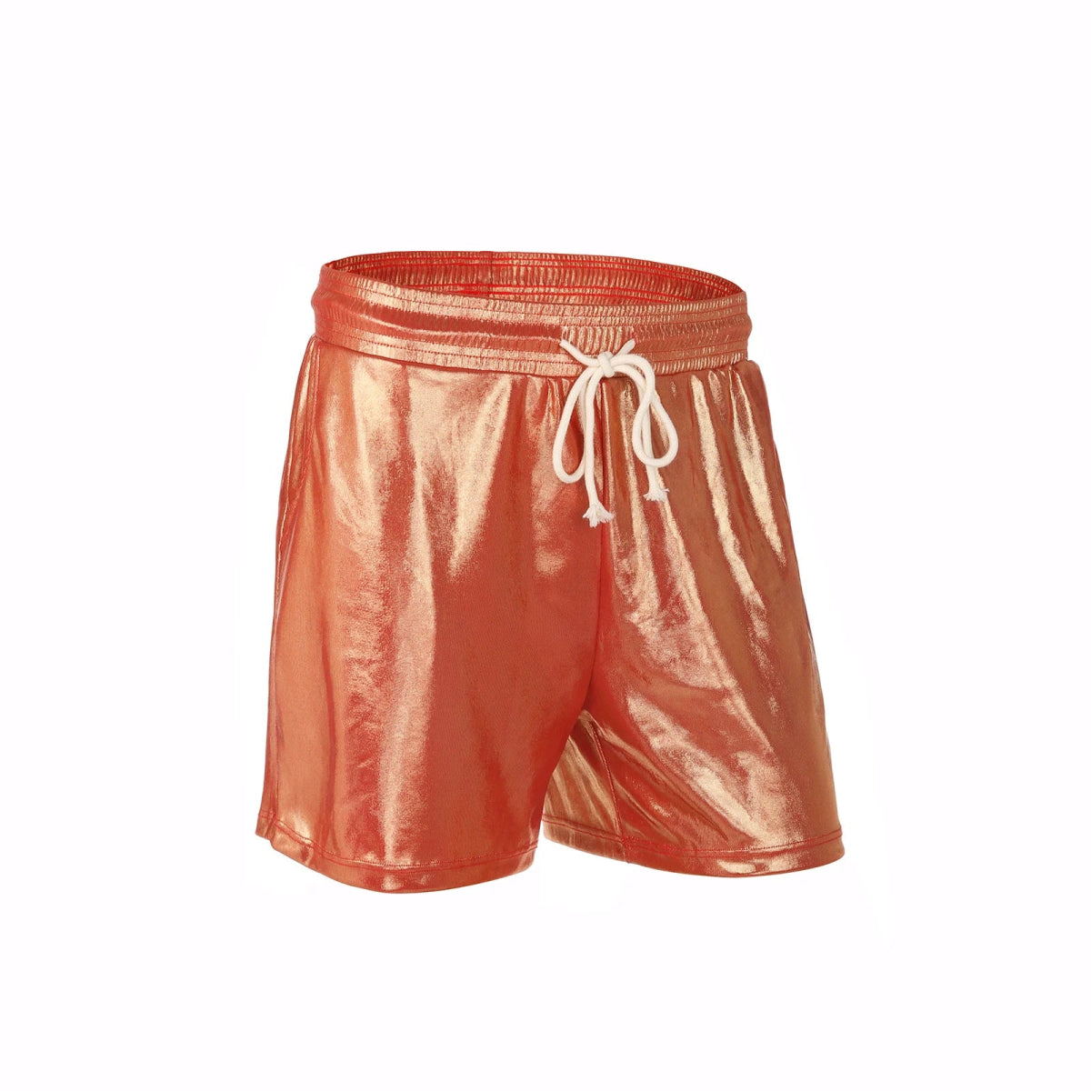 Sparkling Drawstring Men's Beach Shorts - WOWihte