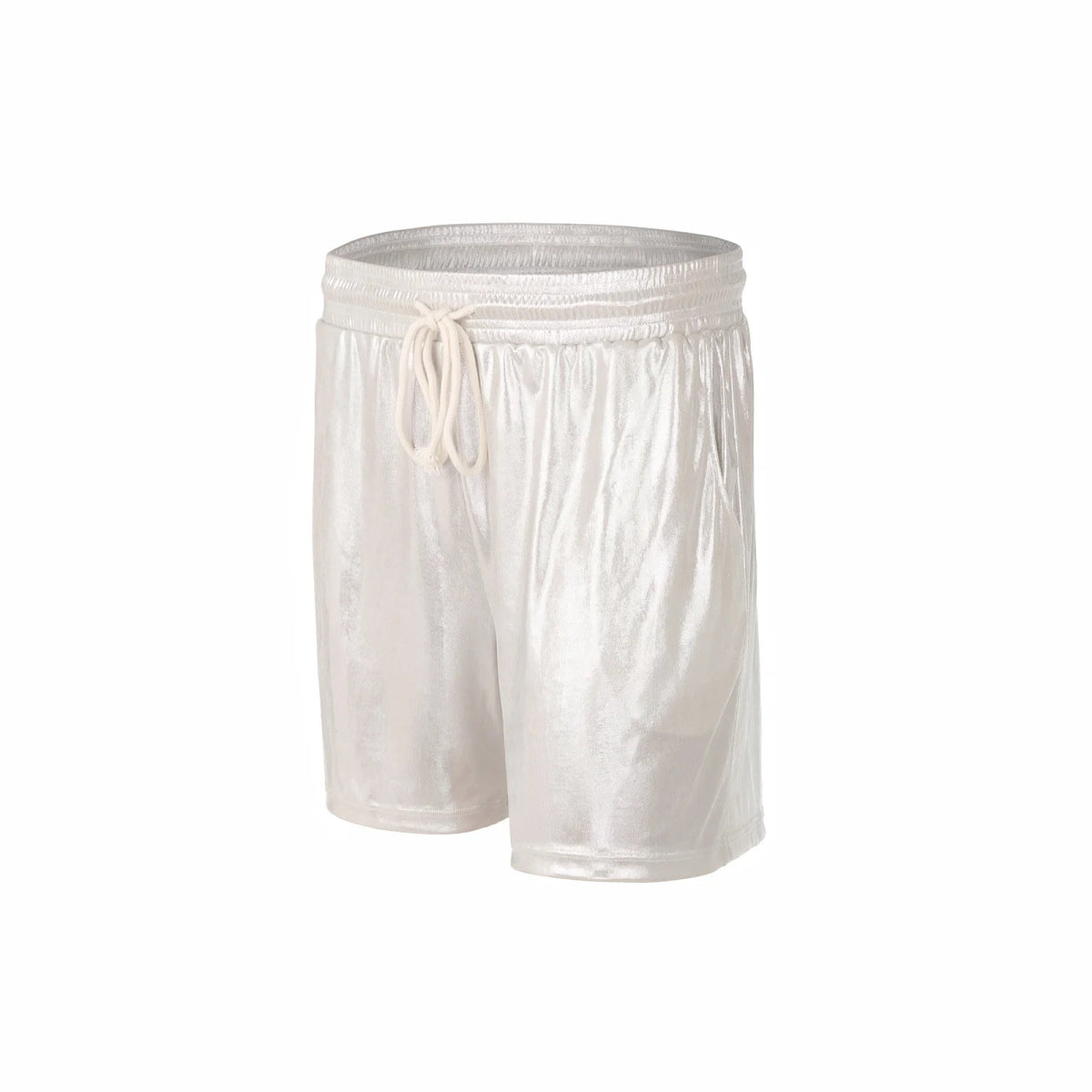 Sparkling Drawstring Men's Beach Shorts - WOWihte