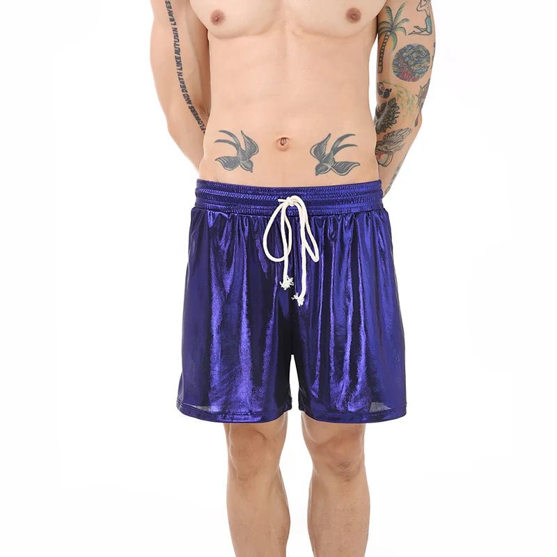 Sparkling Drawstring Men's Beach Shorts - WOWihte