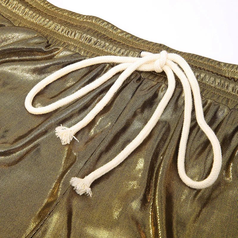 Sparkling Drawstring Men's Beach Shorts - WOWihte