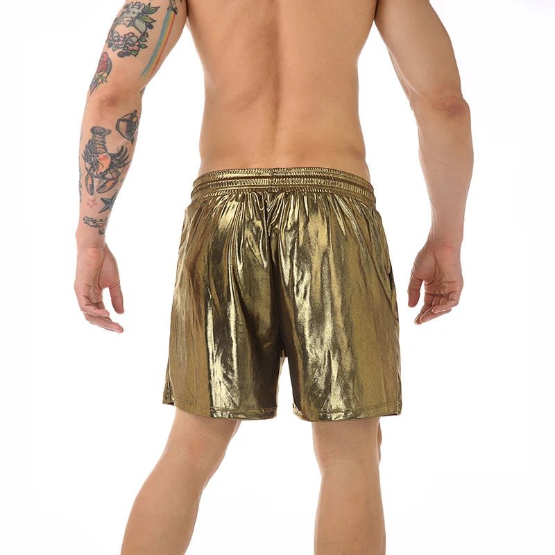 Sparkling Drawstring Men's Beach Shorts - WOWihte