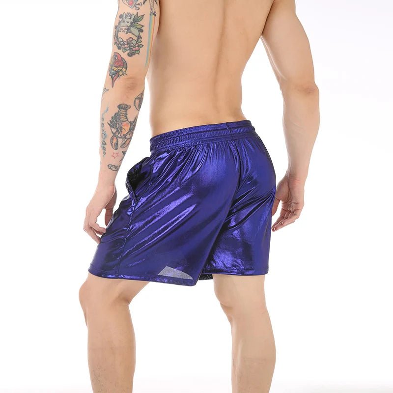 Sparkling Drawstring Men's Beach Shorts - WOWihte