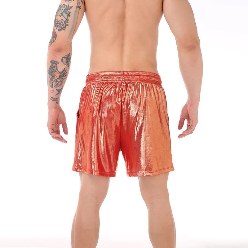 Sparkling Drawstring Men's Beach Shorts - WOWihte