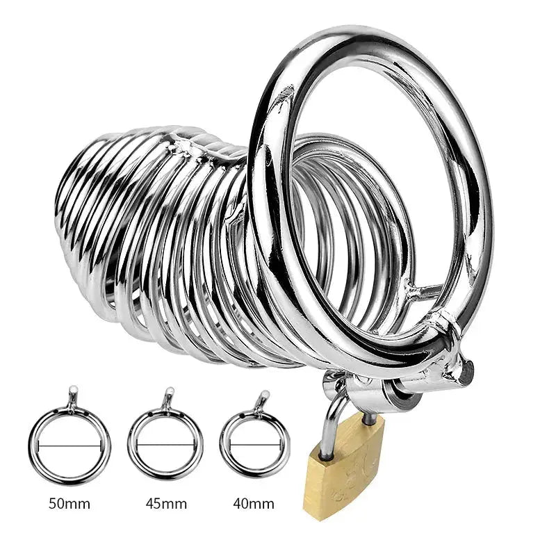 Spiral Steel Chastity Cage Lock - WOWihte