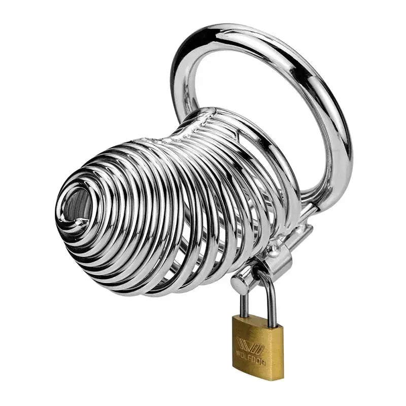 Spiral Steel Chastity Cage Lock - WOWihte