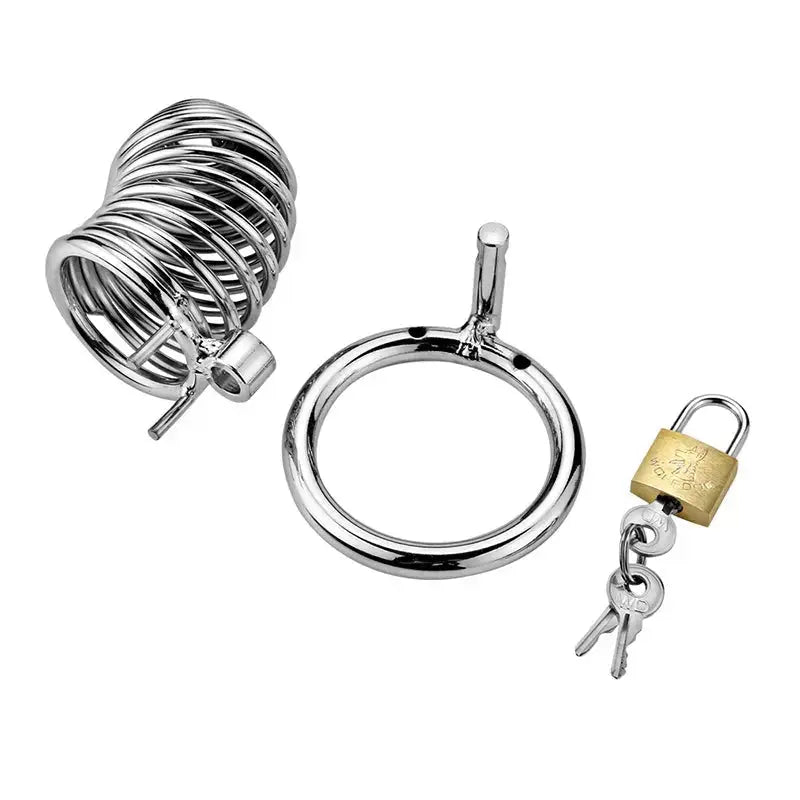 Spiral Steel Chastity Cage Lock - WOWihte