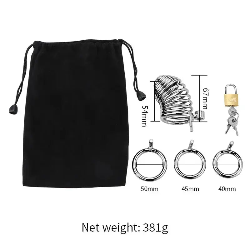 Spiral Steel Chastity Cage Lock - WOWihte