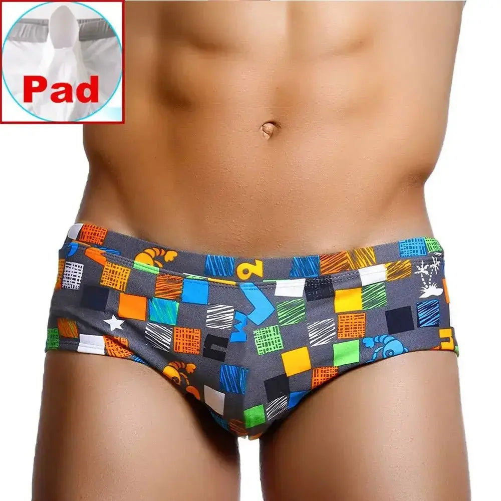 Square Graffiti - Swim Briefs - WOWihte