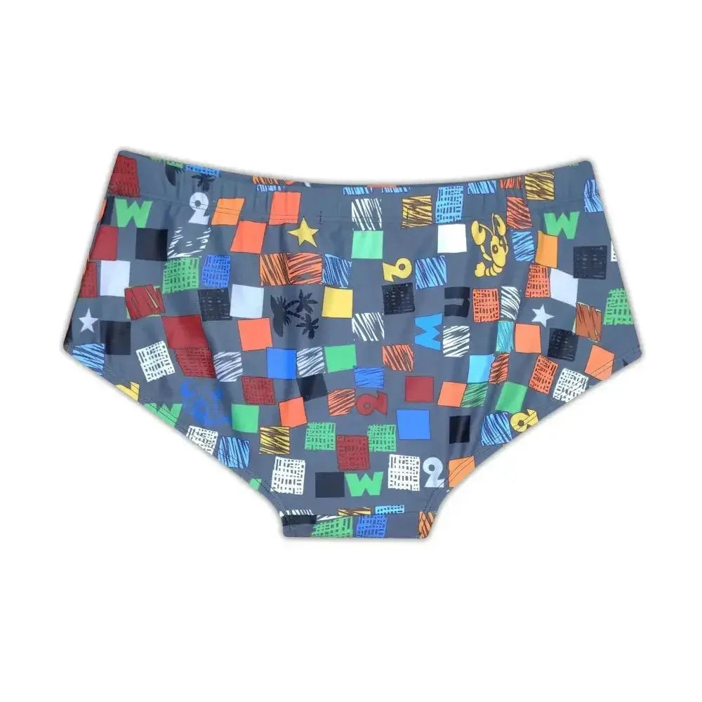 Square Graffiti - Swim Briefs - WOWihte