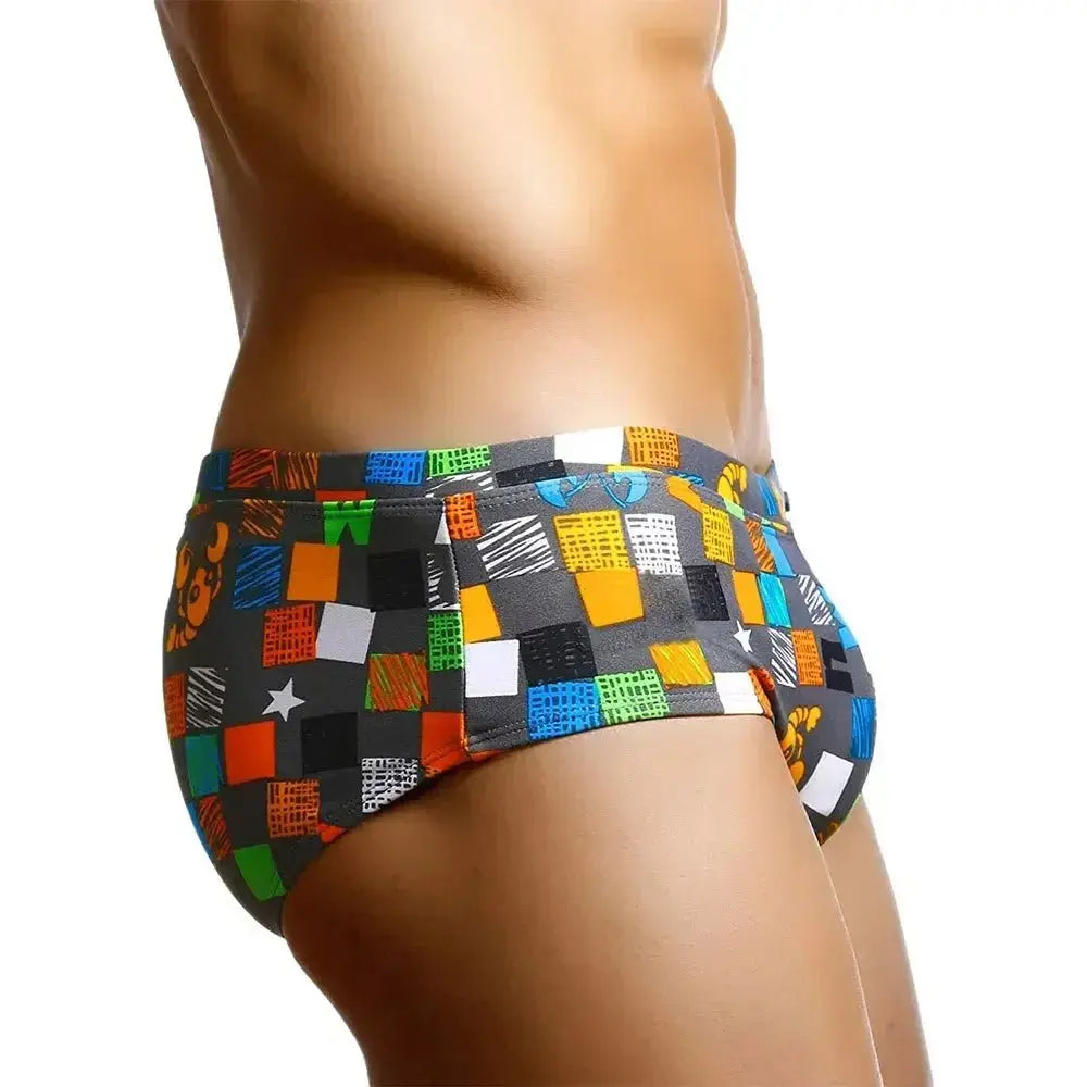 Square Graffiti - Swim Briefs - WOWihte