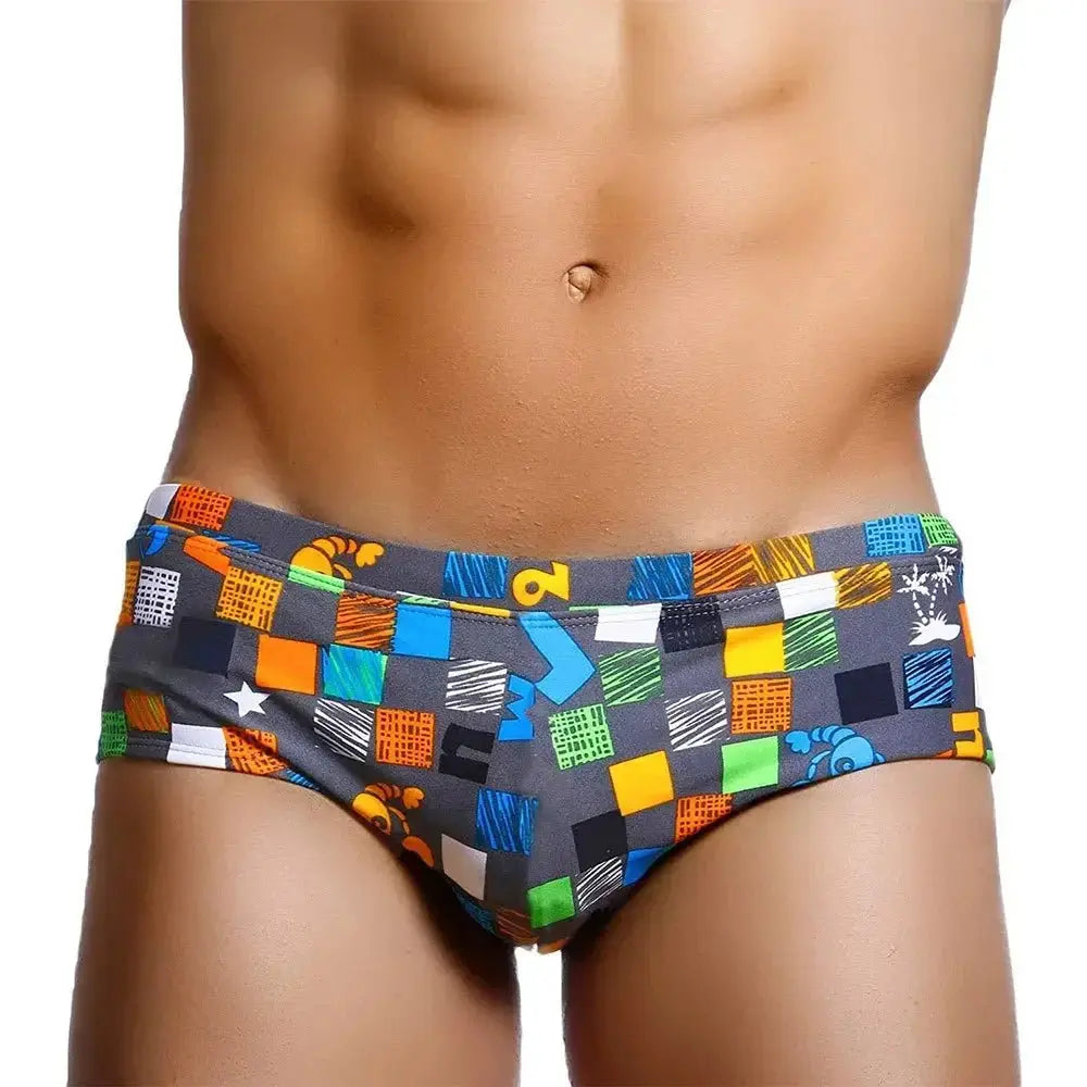 Square Graffiti - Swim Briefs - WOWihte