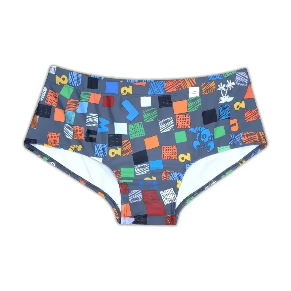 Square Graffiti - Swim Briefs - WOWihte