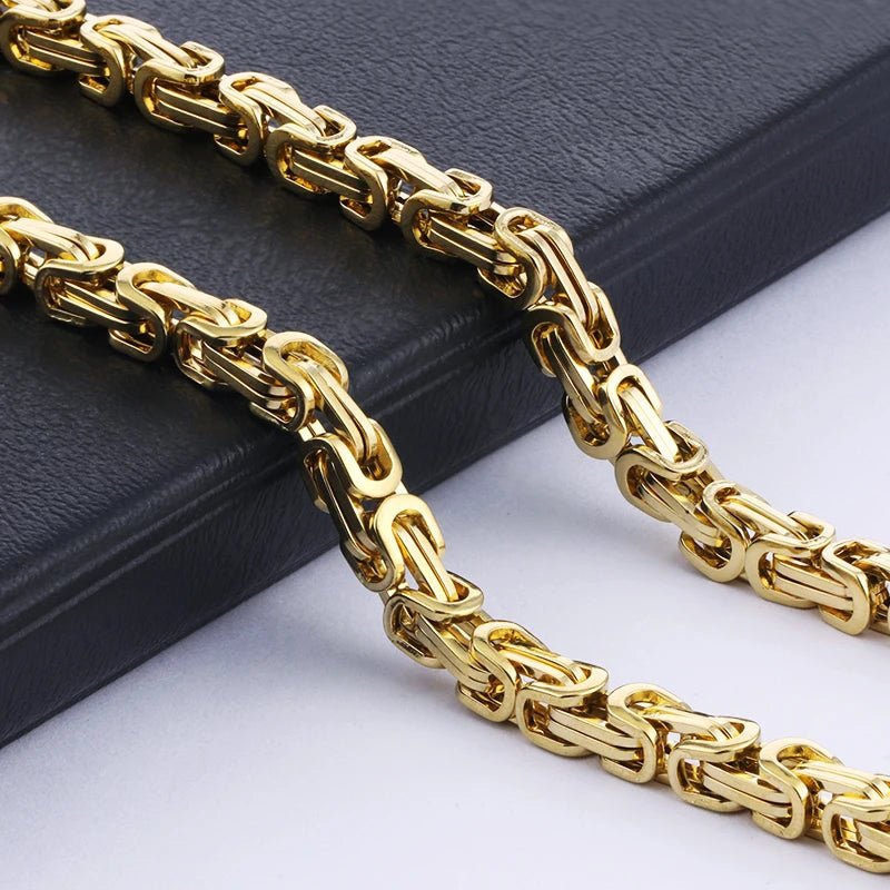 Stainless Byzantine Men's Chain Necklace - WOWihte