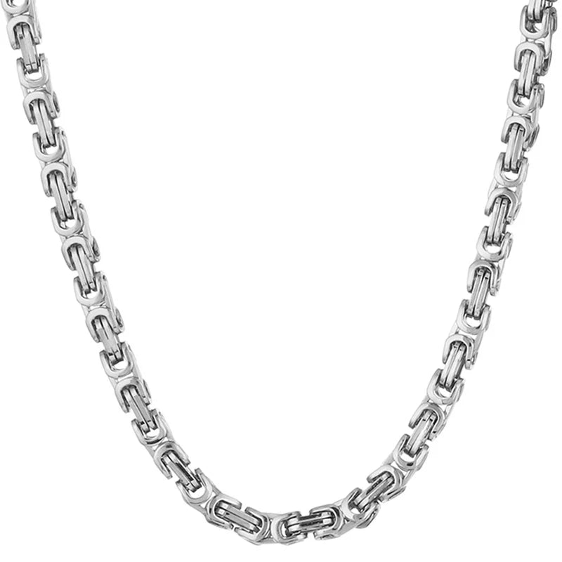 Stainless Byzantine Men's Chain Necklace - WOWihte