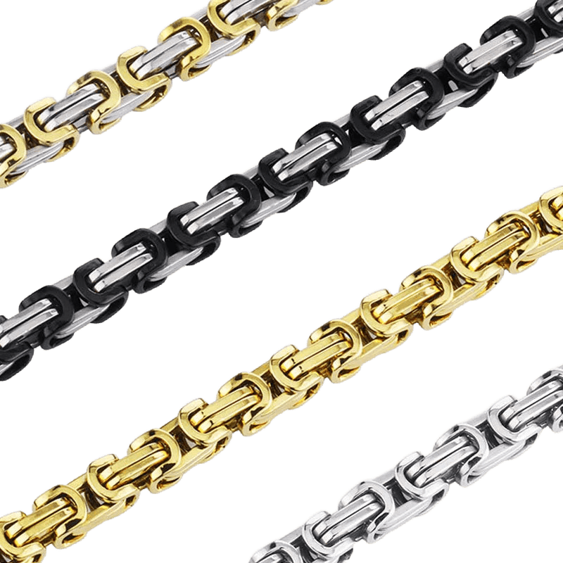 Stainless Byzantine Men's Chain Necklace - WOWihte