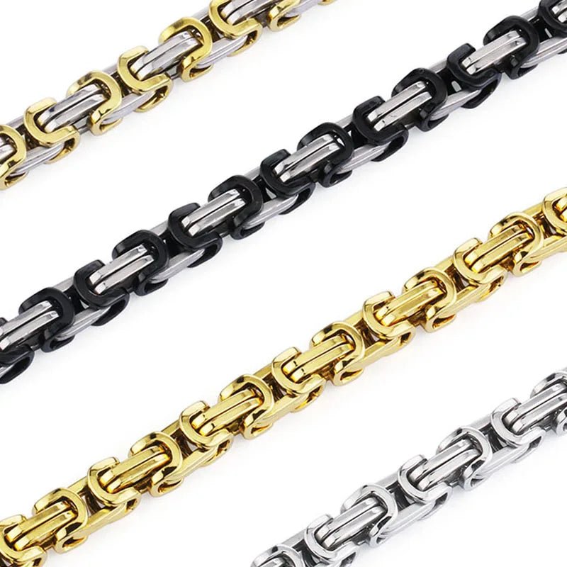 Stainless Byzantine Men's Chain Necklace - WOWihte