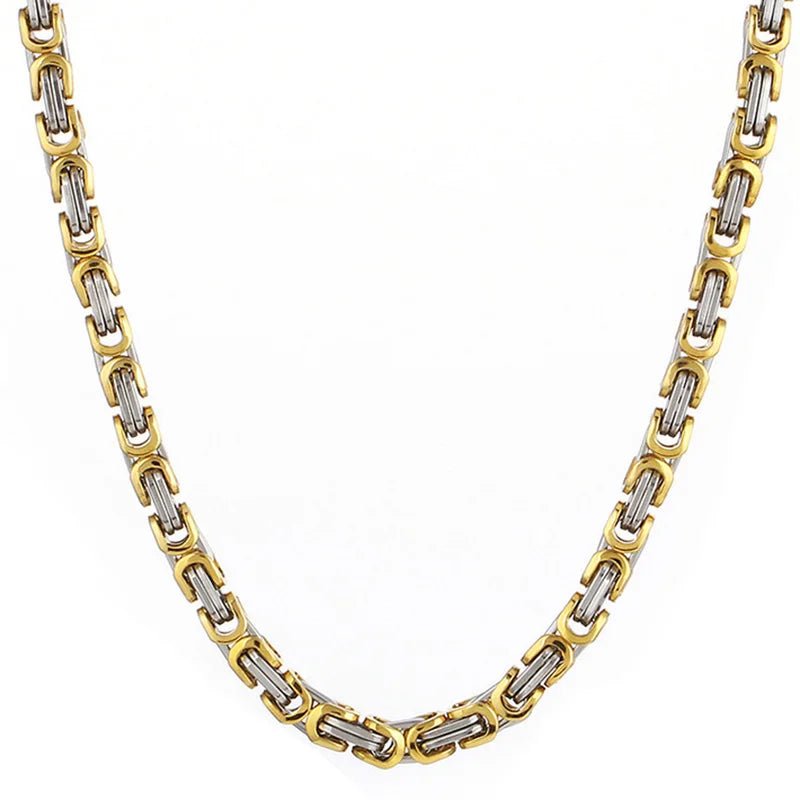 Stainless Byzantine Men's Chain Necklace - WOWihte