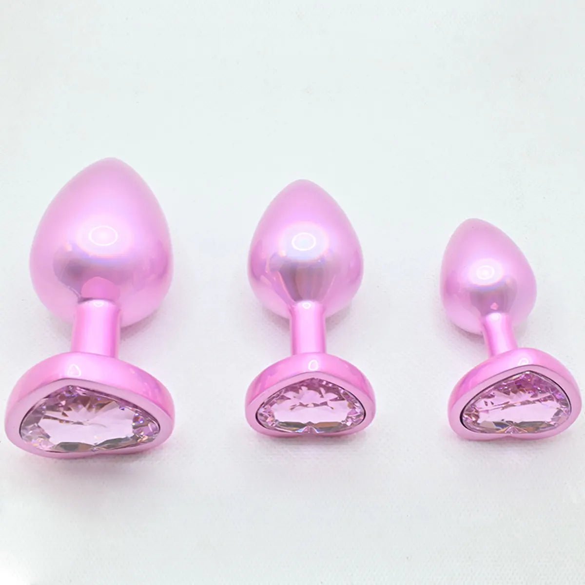 Stainless Stee Heart Anal Plug Metal Gem Base Butt Plug Anal Stimulation Prostate Massage Dildo Couple Masturbate Adult Sex Toys - WOWihte