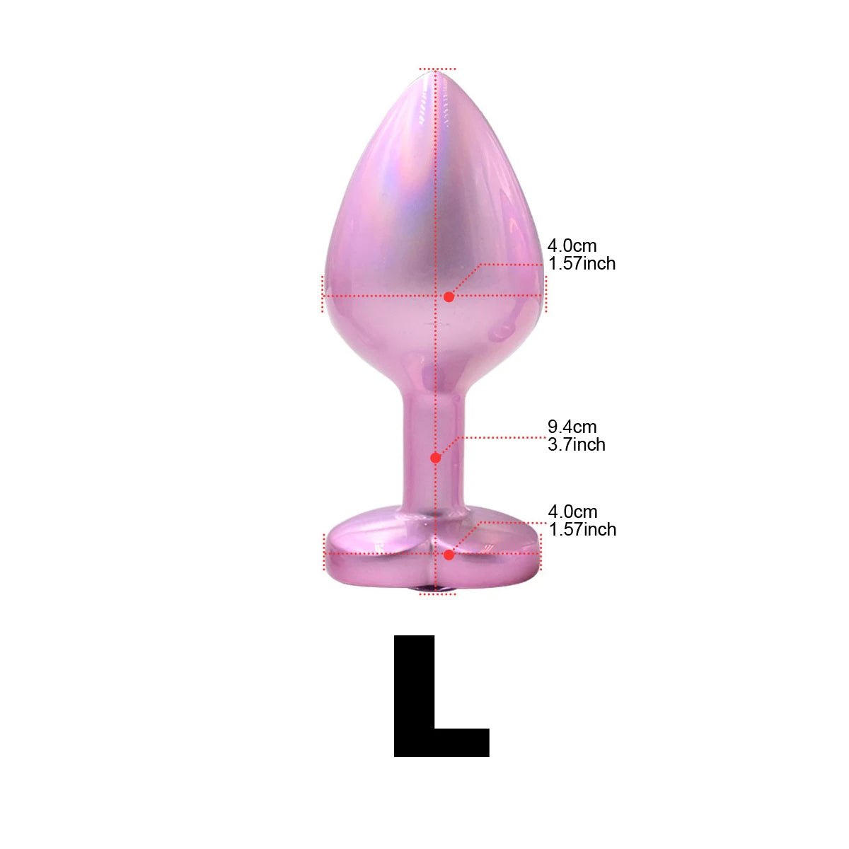 Stainless Stee Heart Anal Plug Metal Gem Base Butt Plug Anal Stimulation Prostate Massage Dildo Couple Masturbate Adult Sex Toys - WOWihte
