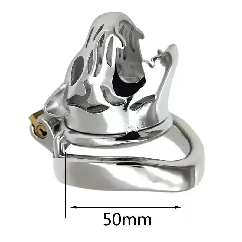 Stainless Steel Animal Tiger Head Male Penis Cage Chastity Device Abstinence Product Cock Cage Adult Sex Toy To Prevent Cheating - WOWihte