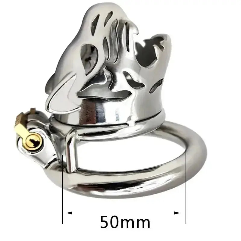 Stainless Steel Animal Tiger Head Male Penis Cage Chastity Device Abstinence Product Cock Cage Adult Sex Toy To Prevent Cheating - WOWihte