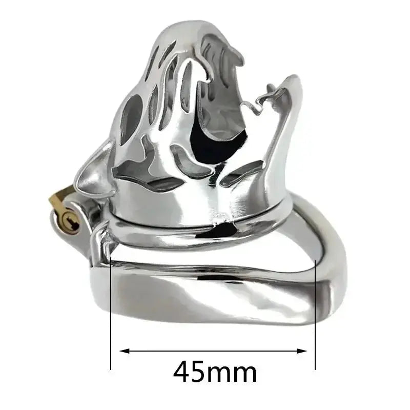 Stainless Steel Animal Tiger Head Male Penis Cage Chastity Device Abstinence Product Cock Cage Adult Sex Toy To Prevent Cheating - WOWihte