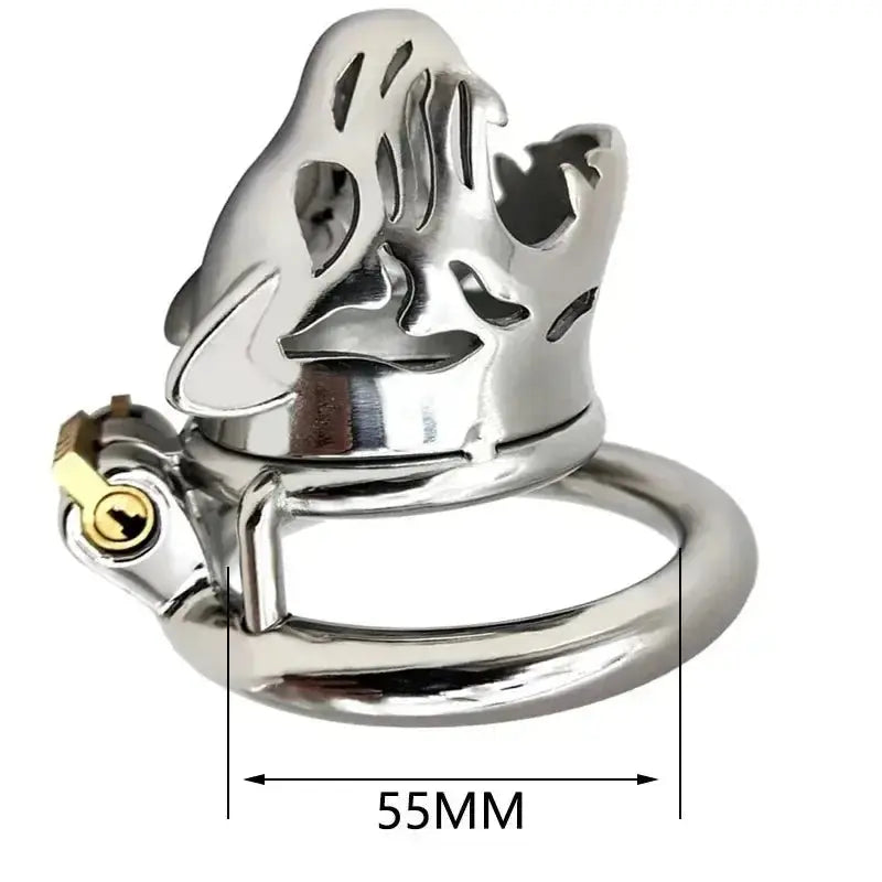 Stainless Steel Animal Tiger Head Male Penis Cage Chastity Device Abstinence Product Cock Cage Adult Sex Toy To Prevent Cheating - WOWihte