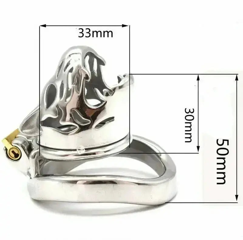 Stainless Steel Animal Tiger Head Male Penis Cage Chastity Device Abstinence Product Cock Cage Adult Sex Toy To Prevent Cheating - WOWihte