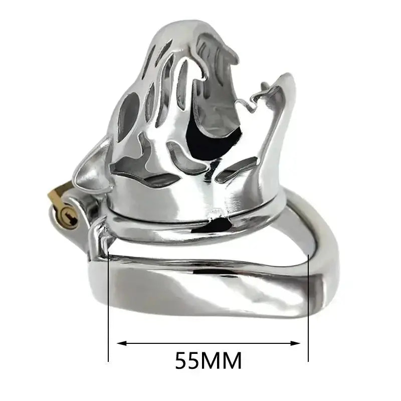 Stainless Steel Animal Tiger Head Male Penis Cage Chastity Device Abstinence Product Cock Cage Adult Sex Toy To Prevent Cheating - WOWihte