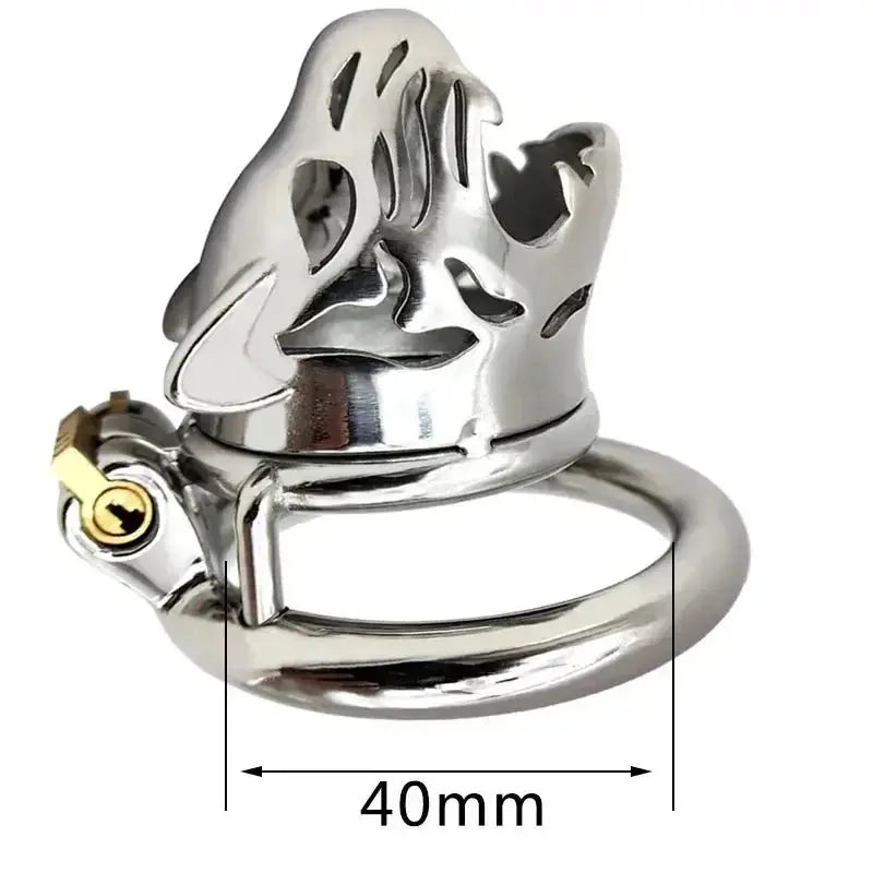 Stainless Steel Animal Tiger Head Male Penis Cage Chastity Device Abstinence Product Cock Cage Adult Sex Toy To Prevent Cheating - WOWihte