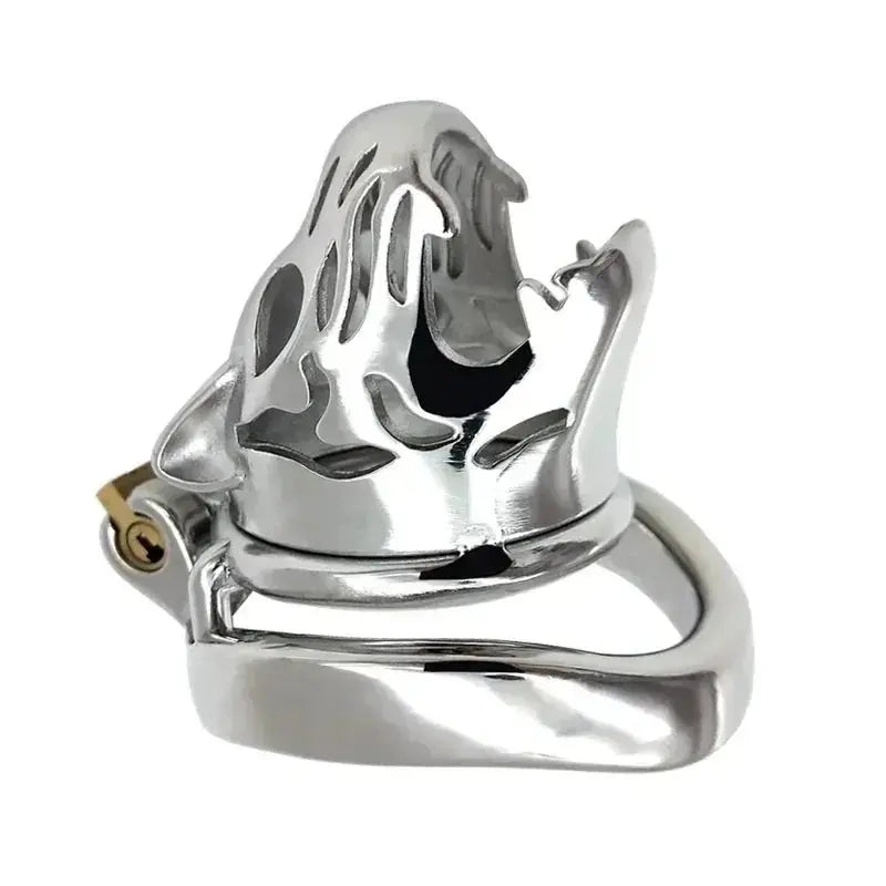Stainless Steel Animal Tiger Head Male Penis Cage Chastity Device Abstinence Product Cock Cage Adult Sex Toy To Prevent Cheating - WOWihte
