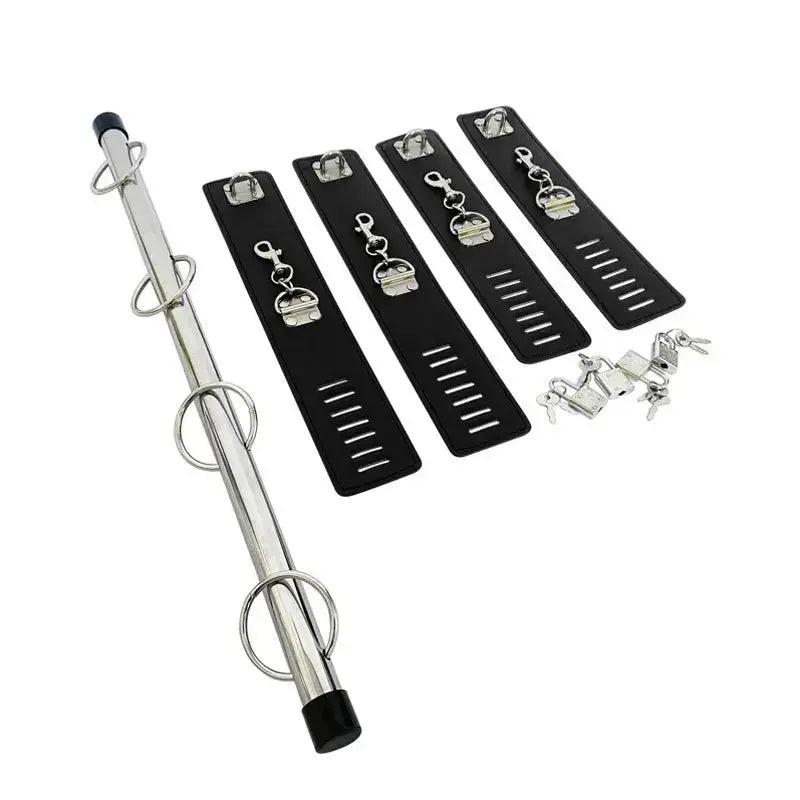 Stainless Steel BDSM Bondage Locking Kneeling Frame Handcuffs Collar Set Dildo Anal Plug Dog Slave Sex Toy Tool For Men Gay - WOWihte