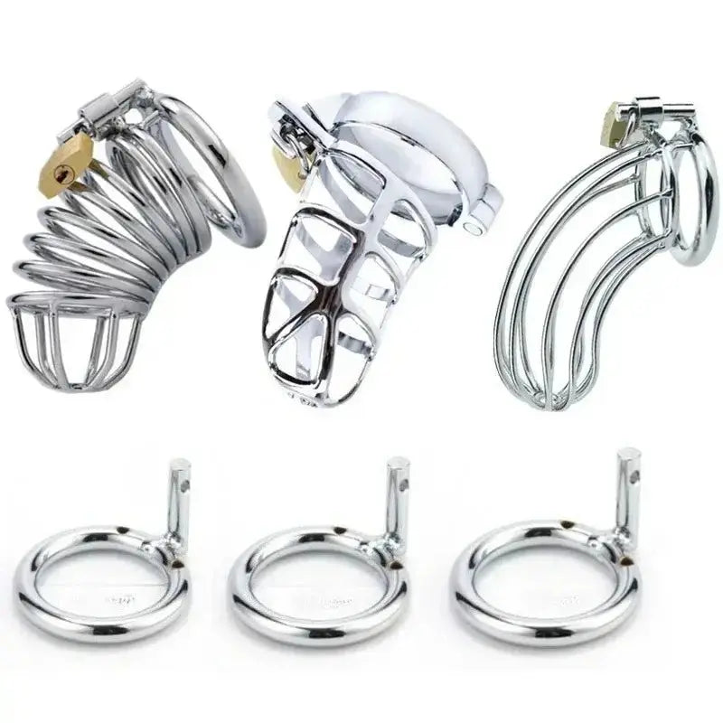 Stainless Steel Chastity Device Set - WOWihte