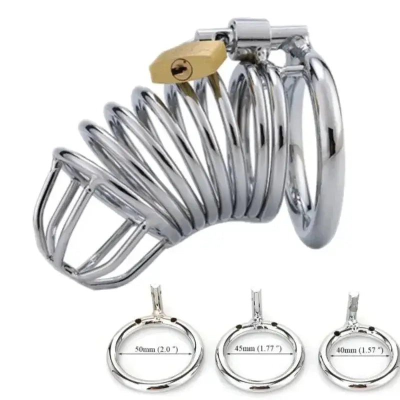 Stainless Steel Chastity Device Set - WOWihte